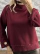 Lil-Golden Button Lurex Sweater-741/Burgundy