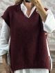 Lil-Viscose Sweater Vest-9240/Burgundy