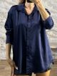 Lok-Satin Shirt-9905/Navy Blue