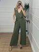 Viscose Ve Flower Jumpsuit/Khaki