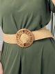 Elastic Straw Belt-3/Beige