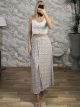 Viscose LittleFloral Button Maxi Skirt-20156/White