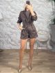 San-Suede Belt Playsuit-6480/Chocolat