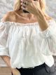 Lok-Floral Textured Top-2586/White