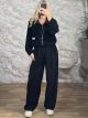 Lok-Pockets Cord Tracksuit Set-9375/Black