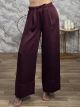 Satin Highwaist Pants-18198/Burgundy