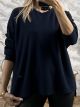 Soft Oversized Sweater-5018/Navy Blue