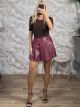 Alfa-Leather Pleated Skort-51034/Burgundy