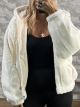 Lok-Eco Furry Bomber Coat-2888/White
