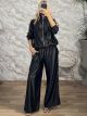 Zoz-Satin Stripped Tracksuit-60795/Black