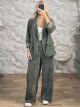 Cords Wideleg Suit-83089/Khaki