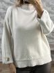 Lil-Golden Button Lurex Sweater-741/Ecru