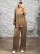 Sar-Velvet Wide Ve Set-24069/Camel