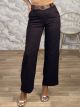 Black Strass Belt Pants-2097/Burgundy