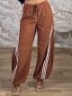Velour Diagonal Stripe Pants-16016/Ecai