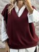 Lil-Viscose Sweater Vest-8782/Burgundy