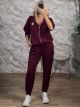 Min Viscose Hooded Tracksuit-83827/Burgundy