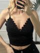 Lace Cropped Top/Black