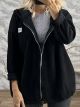 Zipper Cord Cardigan-25759/Black