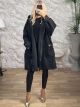 Lil-Boucle Hooded Cardigan-26573/Black