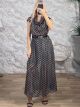Ste-PolkaDot Muslin Maxi Dress-30007/Black