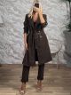 Leopard Leather Trench Coat-6896/Chocolat