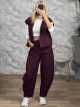 Vest & Barrel Pants Seams Set-20253/Burgundy