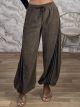 Velour Diagonal Stripe Pants-16016/Mocca