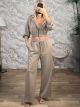 Ton-3Pieces Crop Tracksuit-12247/Mocca
