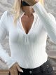 Jim-Zipper Rip Bodysuit-7810/White