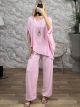 Wide Necklace Viscose Set-0653/Pink