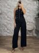 Military Buttons Vest Set-12145/Black