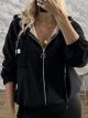 Lok-Soft Fleece Hooded Cardigan-84225/Black
