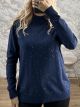 Zoz-Sequinned Knitted Sweater-1388/Navy Blue
