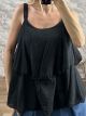 Double Layered Top-26189/Black