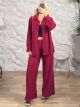 Cords Shirt & Pants Set-36311/Burgundy