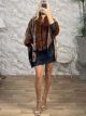 Spi-Sequinned Poncho-459/Chocolat