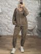 Lok-Cords Velvet Tracksuit Set-83139/Mocha