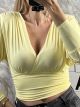 Pads Elastic Crop Top/Yellow