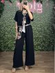 Satin Scarf Viscose Set/Black