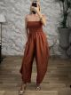 Viscose WaspNest Asymmetrical Jumpsuit-631836/Ecai
