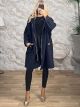 Lil-Boucle Hooded Cardigan-26573/Navy Blue