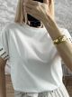 Studs ShortSleeves T-Shirt-4305/White