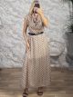 Ste-PolkaDot Muslin Maxi Dress-30007/Ecru