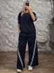 Back&Front Stripes Viscose Set-1385/Navy Blue