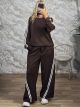 Back&Front Stripes Viscose Set-1385/Chocolat