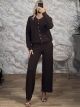 Gyn-Knitted Cardigan&Pants Set-3360/Chocolat