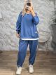 Plus Size White Layered Top & Pants Set-83753/Ciel