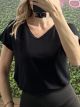 Viscose Elastic T-Shirt-17159/Black