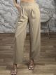 Highwaist TwoButtons Pants-5952/Beige